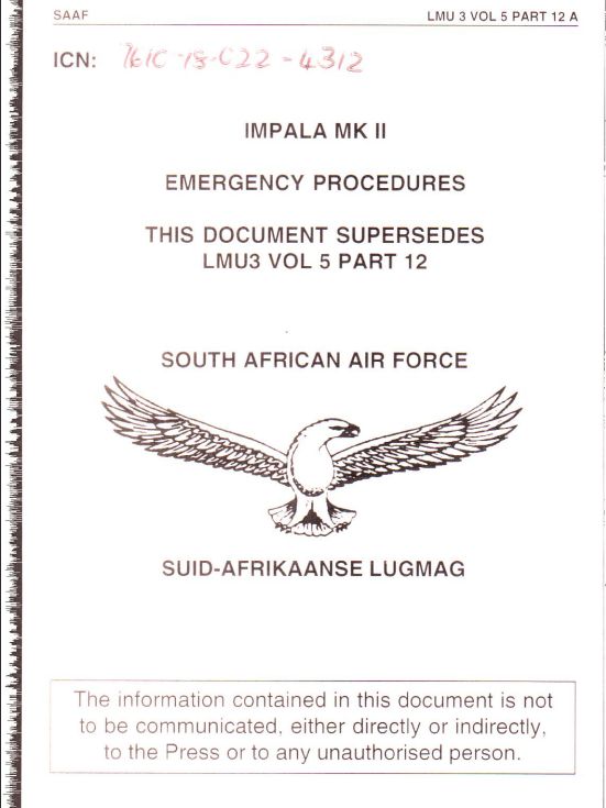 AERMACCHI MB-326KC Impala Mk.2 FRC1 Emergency Procedures