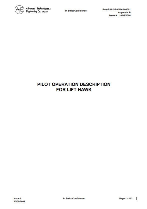 PILOT OPERATION DESCRIPTION FOR BAe LIFT HAWK