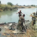 South African Recces try to recover an Angolan PT-76 from this river during Operation Protea in 1981. They eventually destroyed it after being unable to recover it