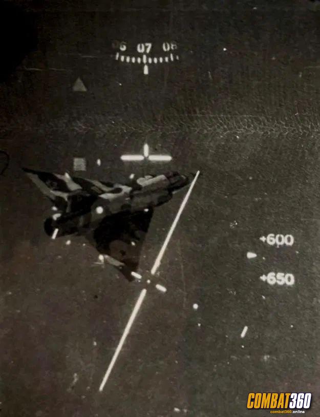 A gun camera shot from a 3 Squadron Mirage F1CZ showing a SAAF Mirage III during a training exercise